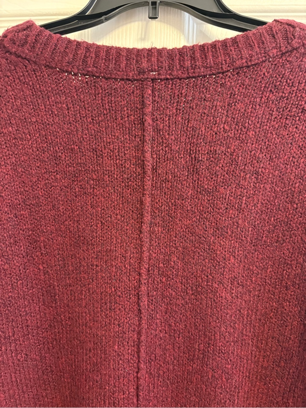 Free People Deep Burgundy Oversized V-Neck Sweater - Picture 7 of 14